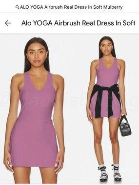 NWT ALO YOGA Airbrush Real Dress in Soft Mulberry